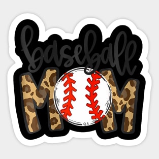 Mothers Day Baseball Mom Leopard Game Day Vibes T Ball Mom Sticker